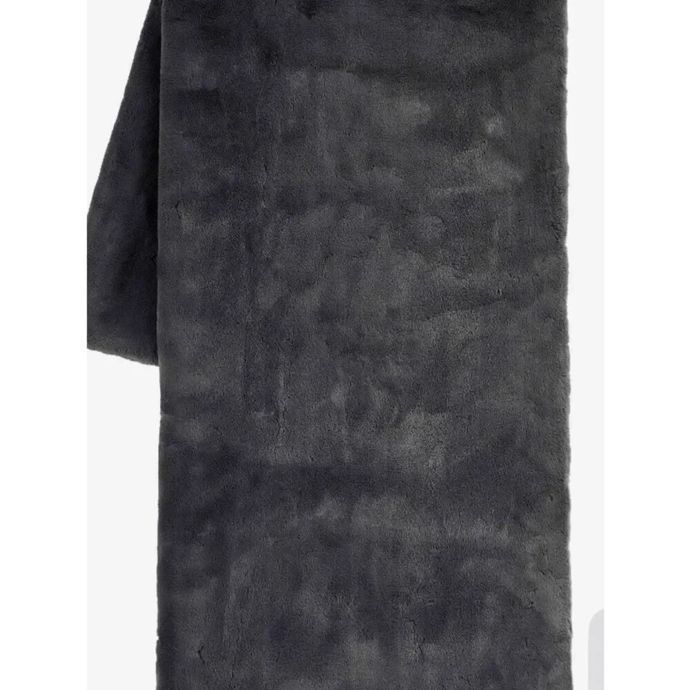 NEW FRYE FAUX FUR THROW Plush Blanket 60”x 70” Grey Cozy Comfy Machine Washable
